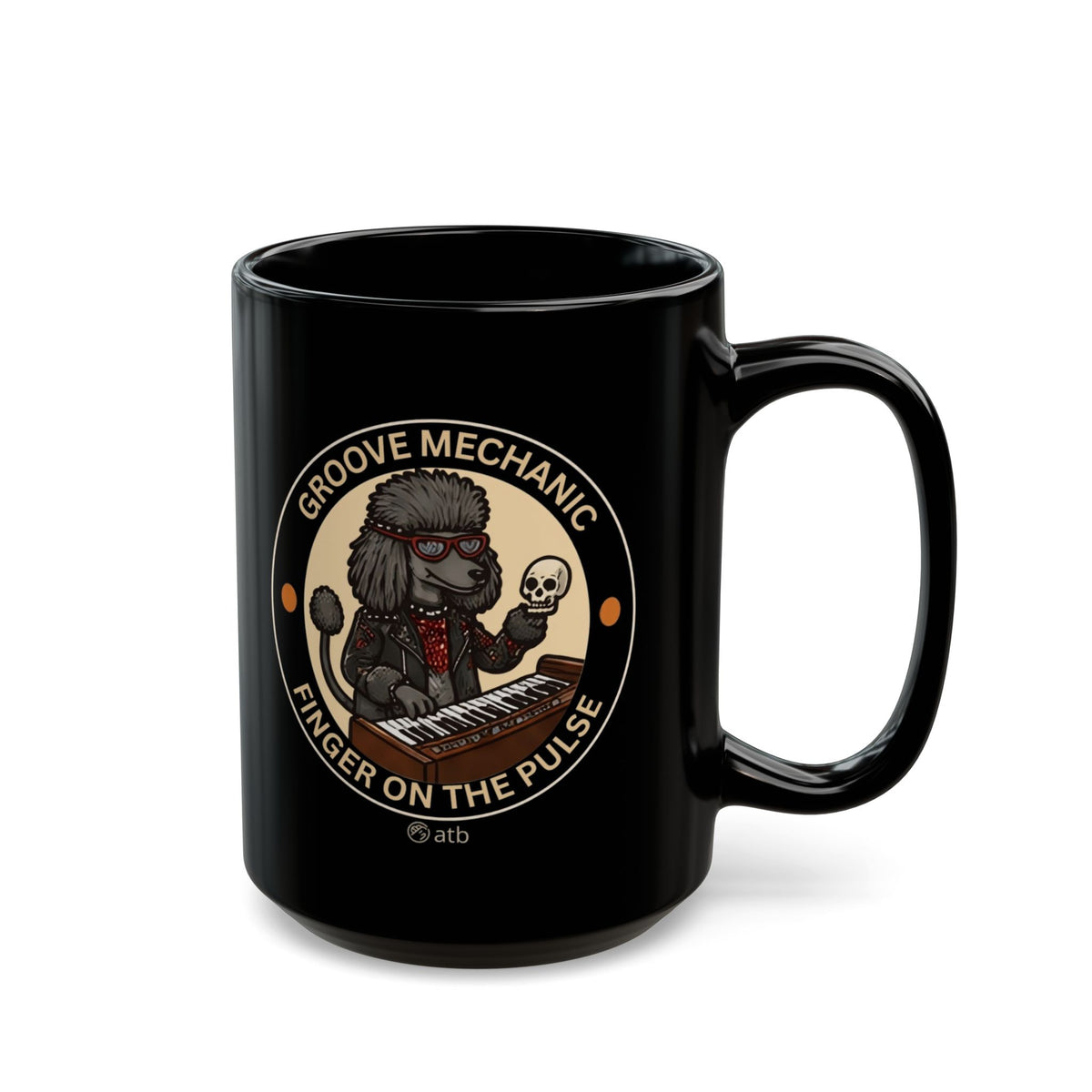 Rock Dog Mug – Funny Black Coffee Cup for Dog Lovers – Groove Mechanic