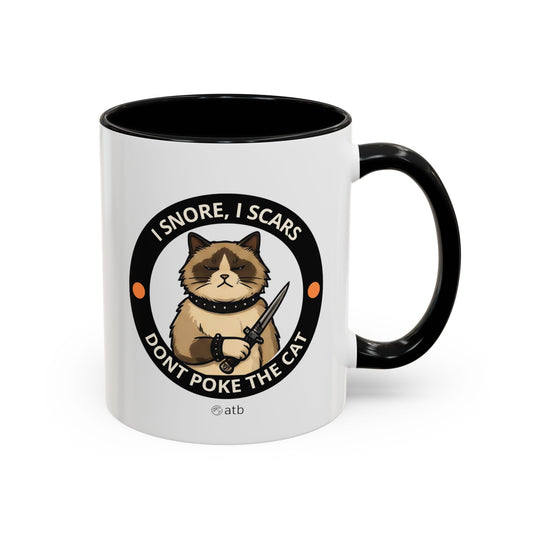Funny Cat Mug – Funny Coffee Cup for Cat Lovers – I Snore, I Scars