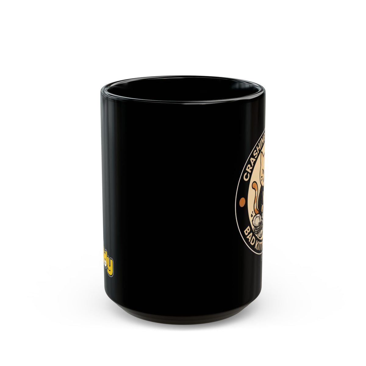 Rock Cat Mug – Funny Black Coffee Cup for Cat Lovers – Crashing The Party