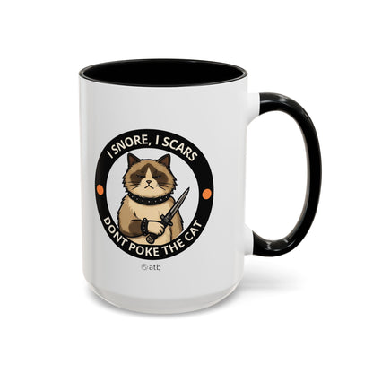 Funny Cat Mug – Funny Coffee Cup for Cat Lovers – I Snore, I Scars