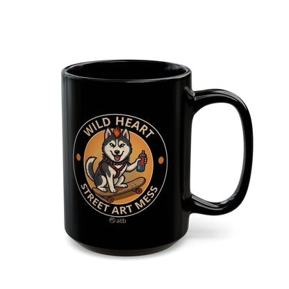 Rock Dog Mug – Funny Black Coffee Cup for Dog Lovers – Wild Heart