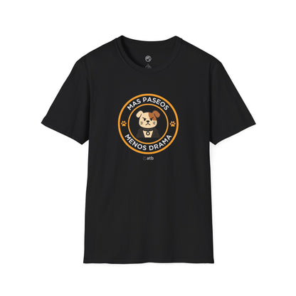 Camiseta Perro Rockero, Mas Paseos Menos Drama, Regalo Amante de Perros, Camiseta Divertida Mascotas