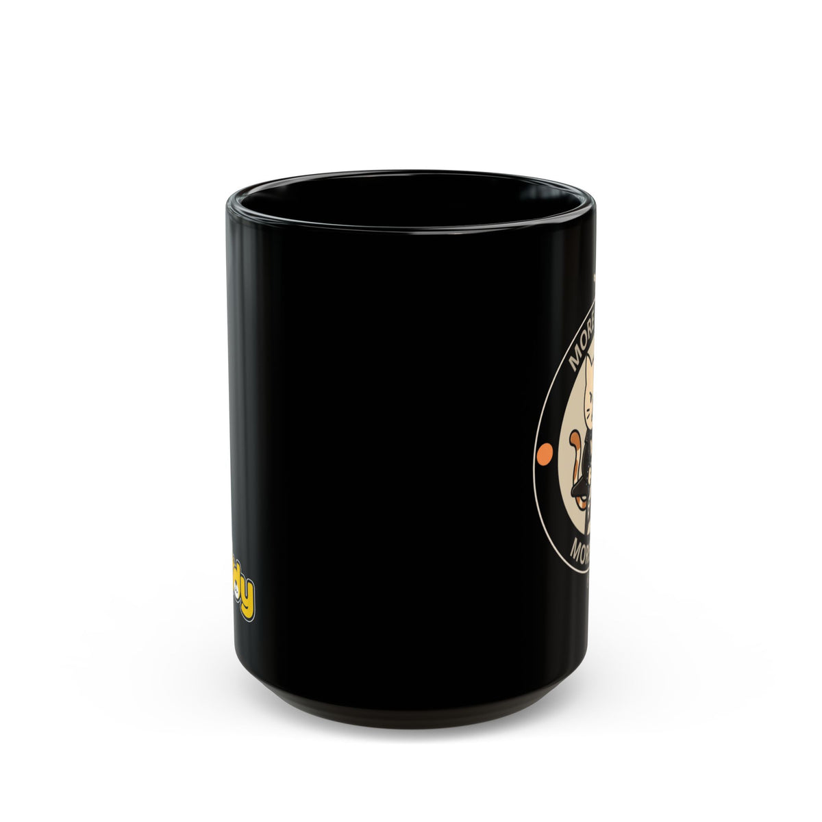 Rock Cat Mug – Funny Black Coffee Cup for Cat Lovers – More Coffe