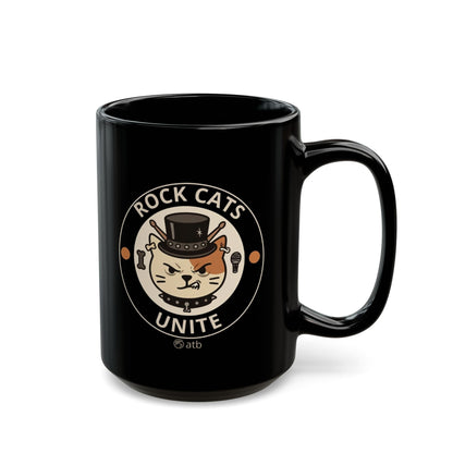 Rock Cat Mug – Funny Black Coffee Cup for Cat Lovers – Rock Cats