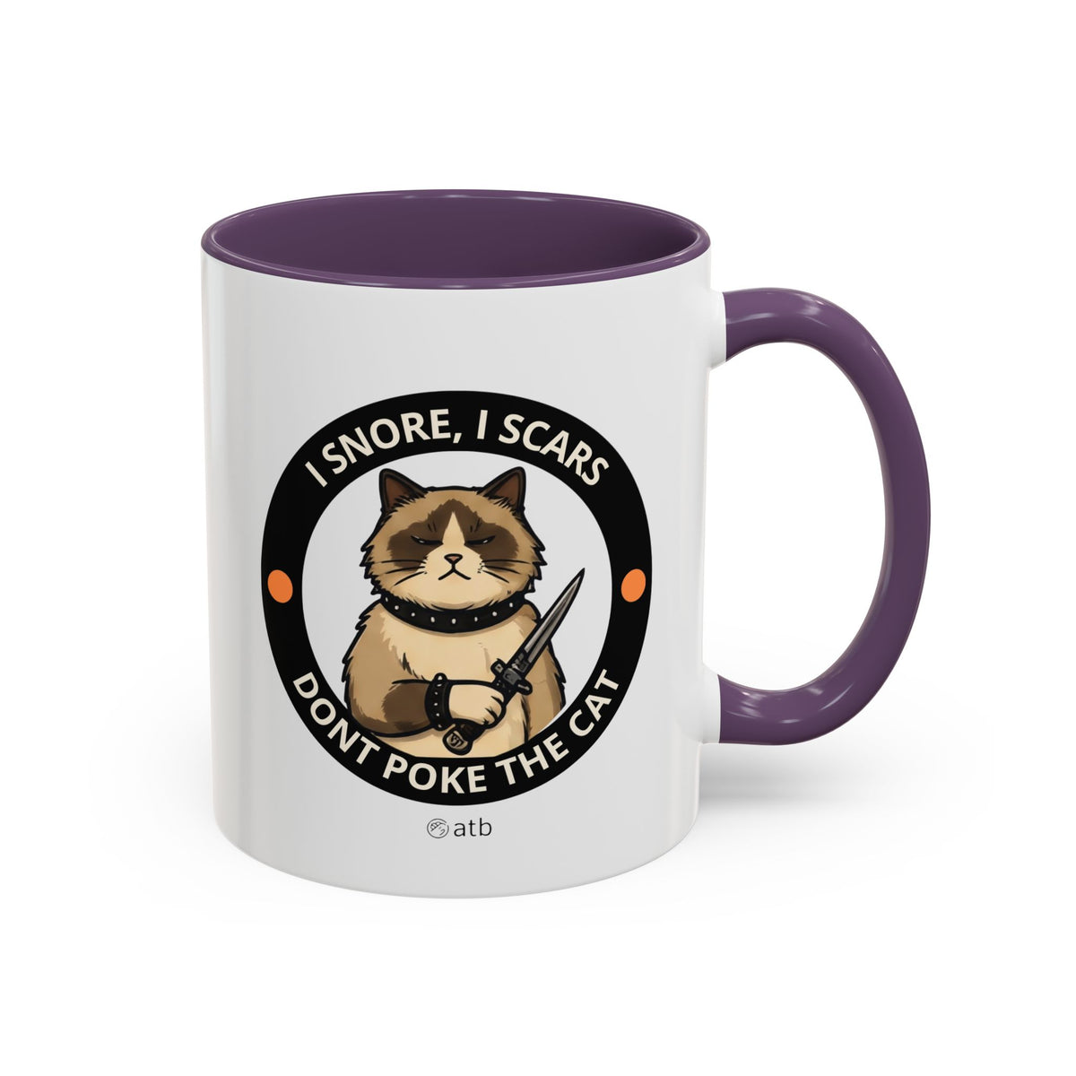 Funny Cat Mug – Funny Coffee Cup for Cat Lovers – I Snore, I Scars