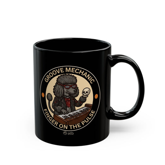 Rock Dog Mug – Funny Black Coffee Cup for Dog Lovers – Groove Mechanic