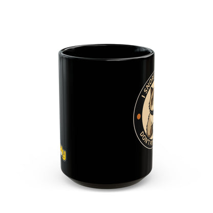 Rock Cat Mug – Funny Black Coffee Cup for Cat Lovers – I Snore, I Scars
