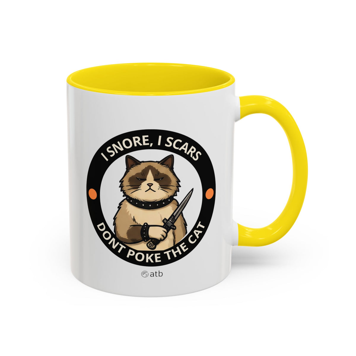 Funny Cat Mug – Funny Coffee Cup for Cat Lovers – I Snore, I Scars