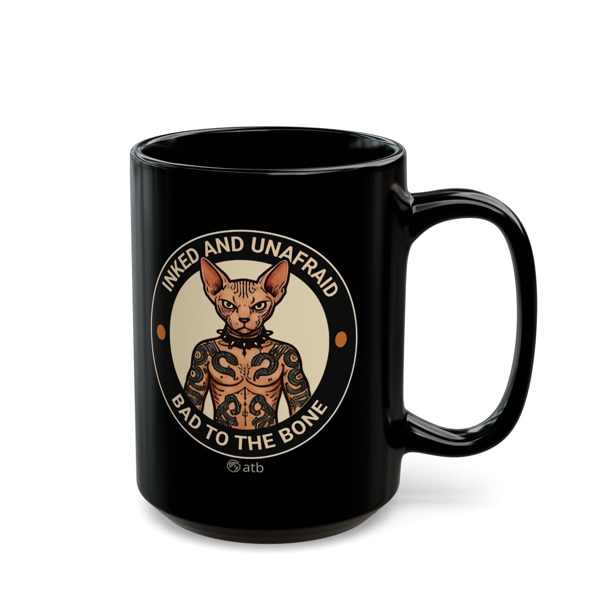 Rock Cat Mug – Funny Black Coffee Cup for Cat Lovers – Inked And Unafraid