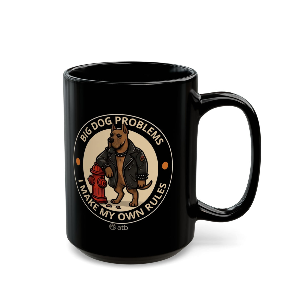Rock Dog Mug – Funny Black Coffee Cup for Dog Lovers – Big Dog Problems