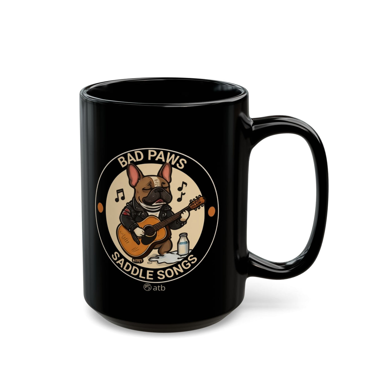 Rock Dog Mug – Funny Black Coffee Cup for Dog Lovers – Bad Paws