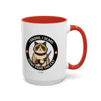 Funny Cat Mug – Funny Coffee Cup for Cat Lovers – I Snore, I Scars