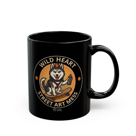 Rock Dog Mug – Funny Black Coffee Cup for Dog Lovers – Wild Heart