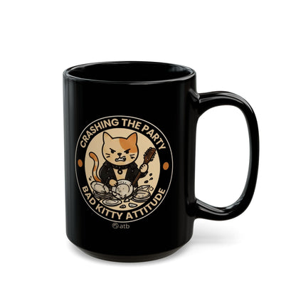 Rock Cat Mug – Funny Black Coffee Cup for Cat Lovers – Crashing The Party
