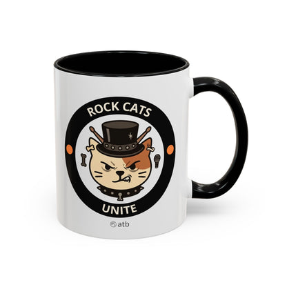 Funny Cat Mug – Funny Coffee Cup for Cat Lovers – Rock Cats