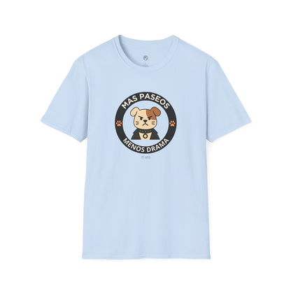 Camiseta Perro Rockero, Mas Paseos Menos Drama, Regalo Amante de Perros, Camiseta Divertida Mascotas