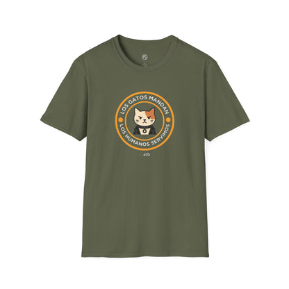 Camiseta Gato Rockero, Los Gatos Mandan Los Humanos Servimos, Regalo Amante de Gatos, Camiseta Divertida