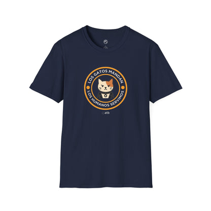 Camiseta Gato Rockero, Los Gatos Mandan Los Humanos Servimos, Regalo Amante de Gatos, Camiseta Divertida