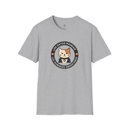 Camiseta Gato Rockero, Los Gatos Mandan Los Humanos Obedecemos, Regalo Amante de Gatos, Camiseta Divertida