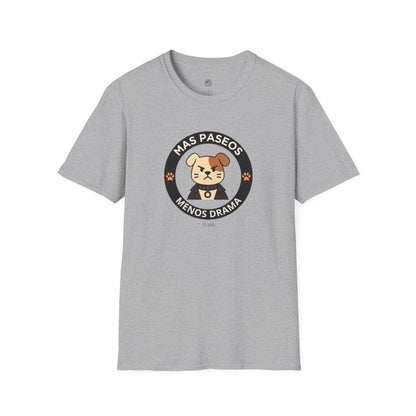 Camiseta Perro Rockero, Mas Paseos Menos Drama, Regalo Amante de Perros, Camiseta Divertida Mascotas